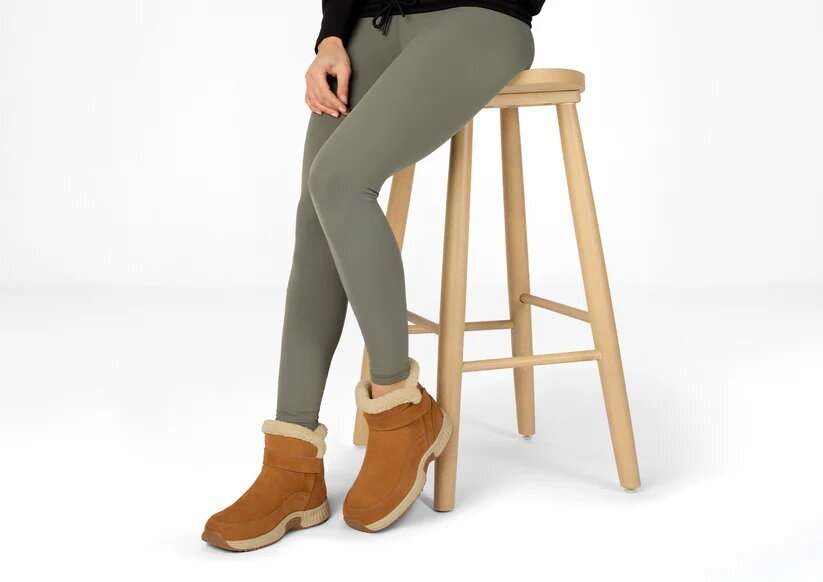 OrthOFeet Dames Hands-Free Instap Boot Bliss Camel