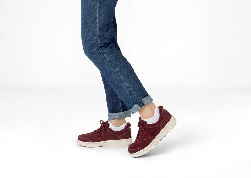 OrthOFeet Dames Hands-Free Instap Sneaker Wander Burgundy
