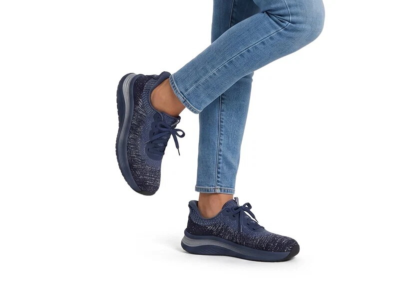 OrthOFeet Dames Hands-Free Instap Sneaker Nira Blue/Silver